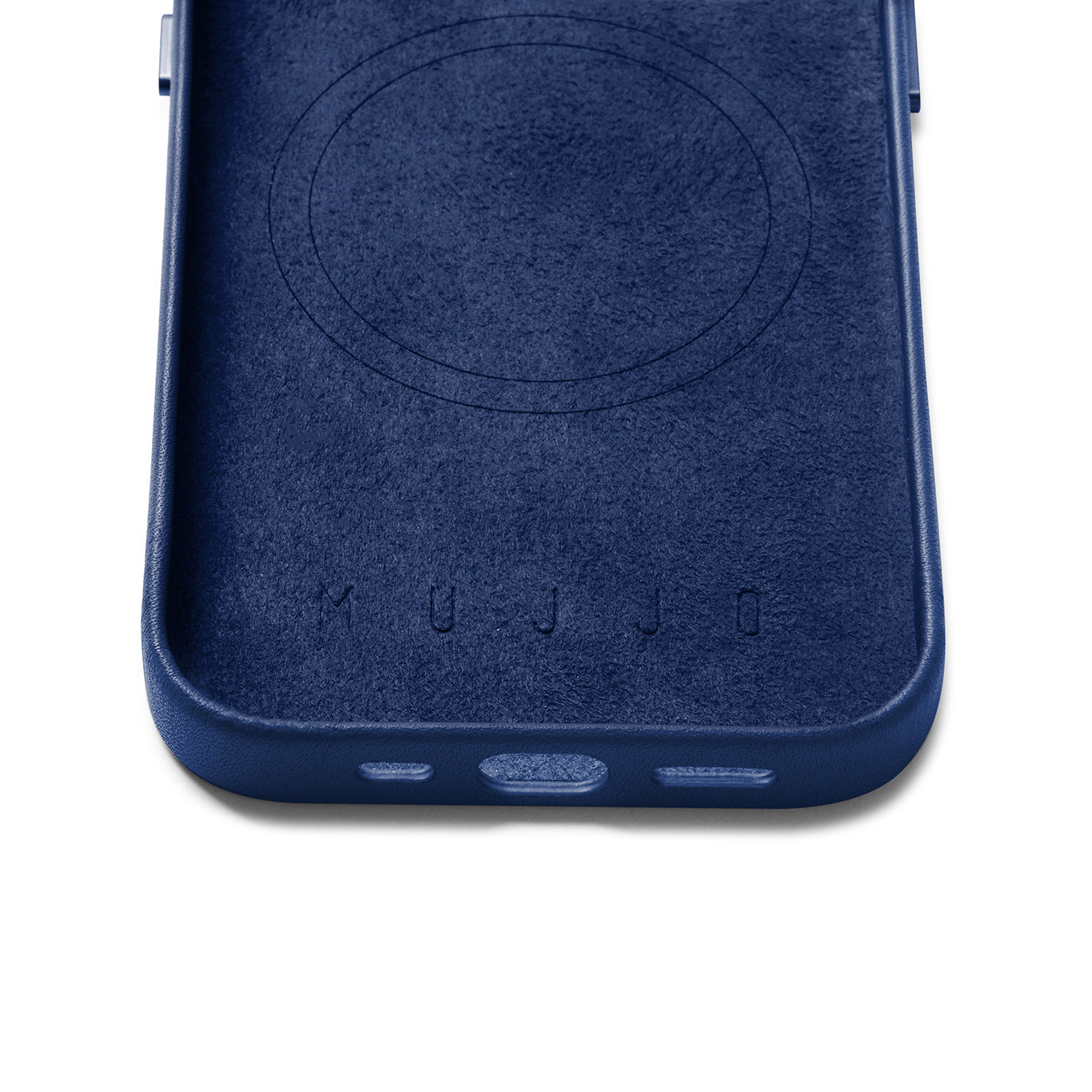 Mujjo Full Leather Case for iPhone 14, Monaco Blue