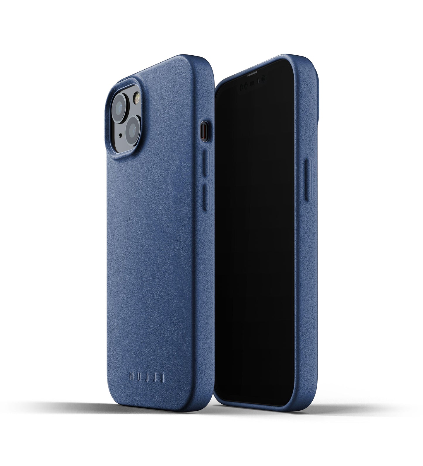 Mujjo Full Leather Case for iPhone 13, Monaco Blue