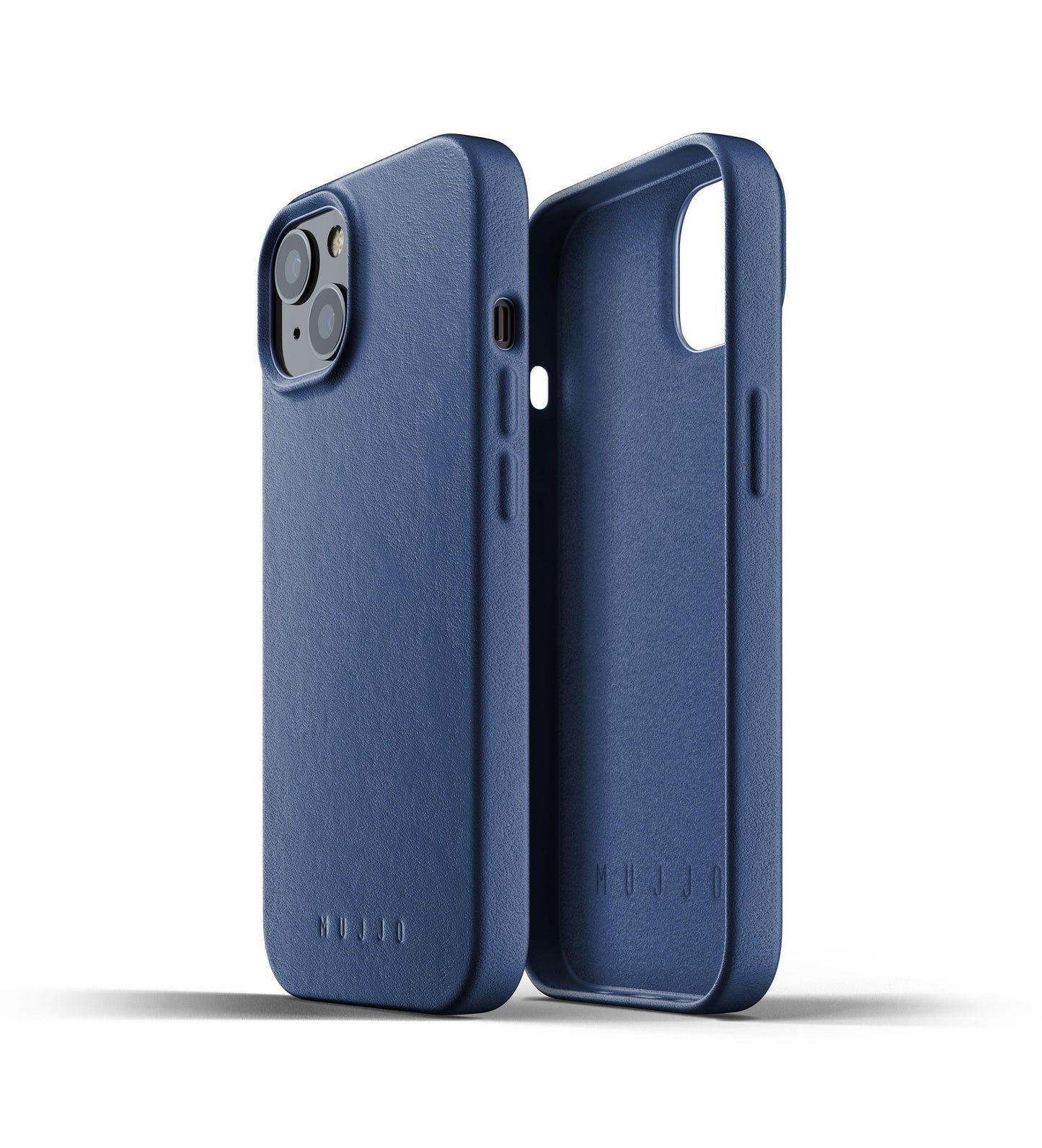 Mujjo Full Leather Case for iPhone 13, Monaco Blue