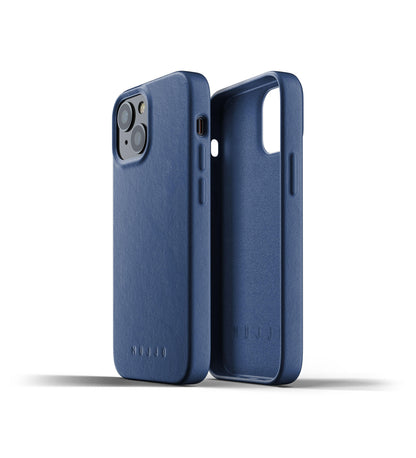 Mujjo Full Leather Case for iPhone 13 mini, Monaco Blue
