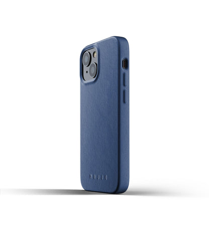 Mujjo Full Leather Case for iPhone 13 mini, Monaco Blue