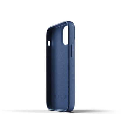 Mujjo Full Leather Case for iPhone 13 mini, Monaco Blue