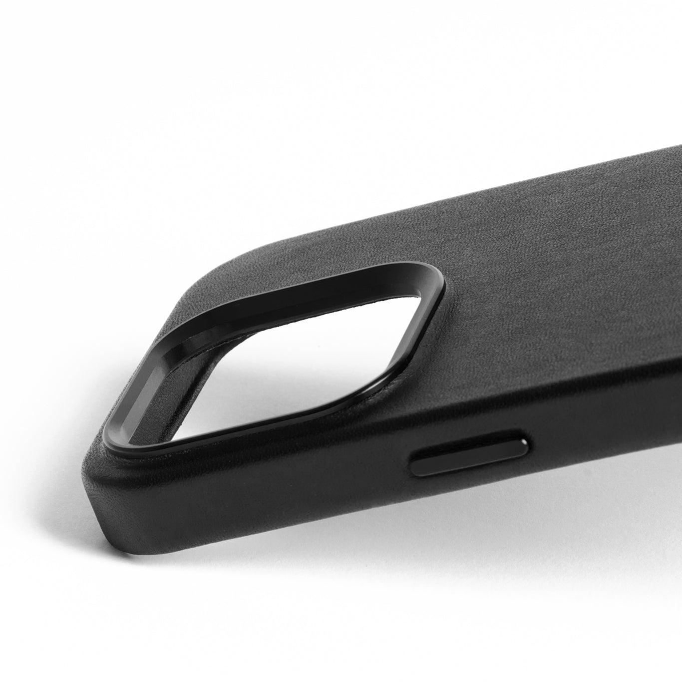 Mujjo Full Leather Case for iPhone 15 Pro, Black