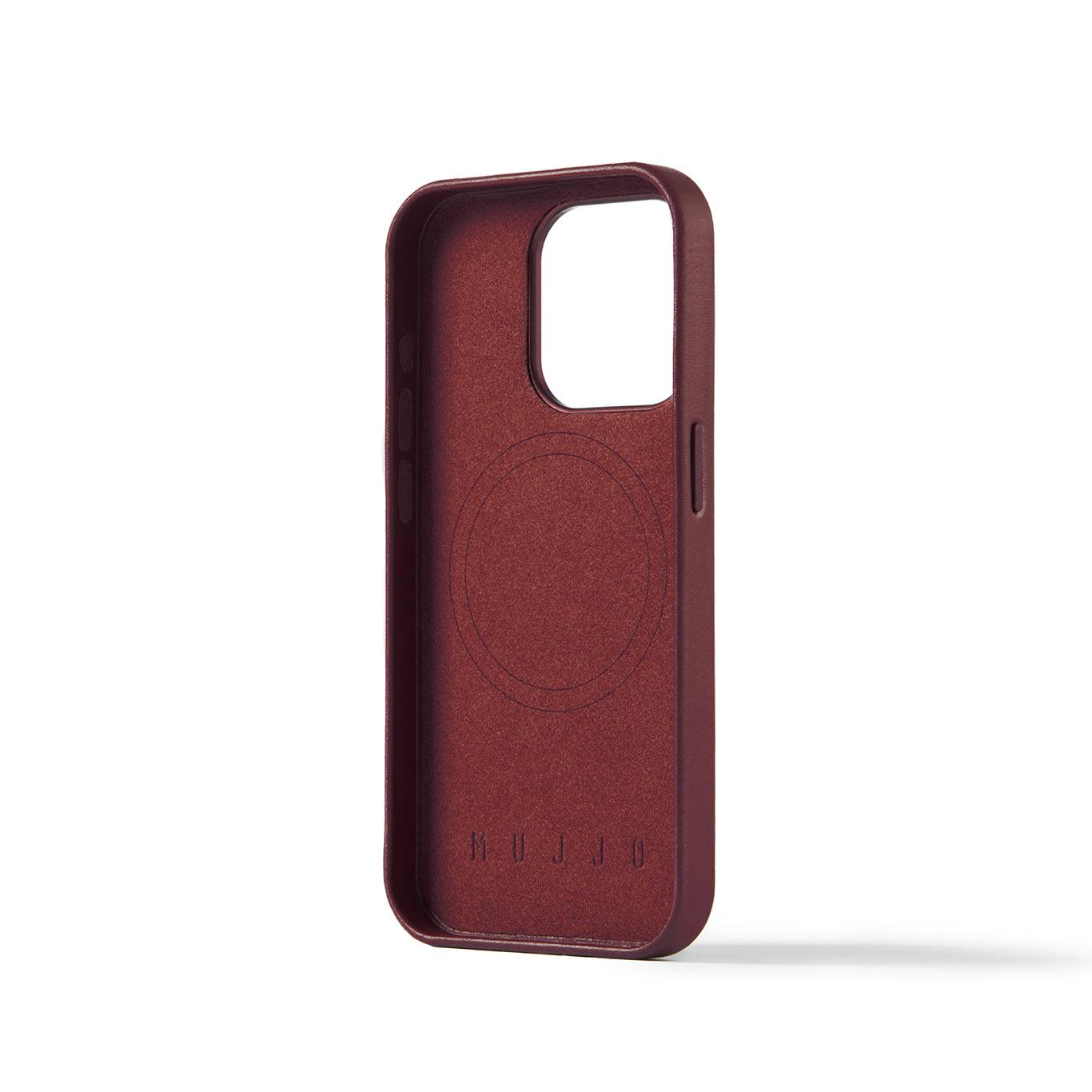 Mujjo Full Leather Case for iPhone 15 Pro, red