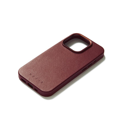 Mujjo Full Leather Case for iPhone 15 Pro, red