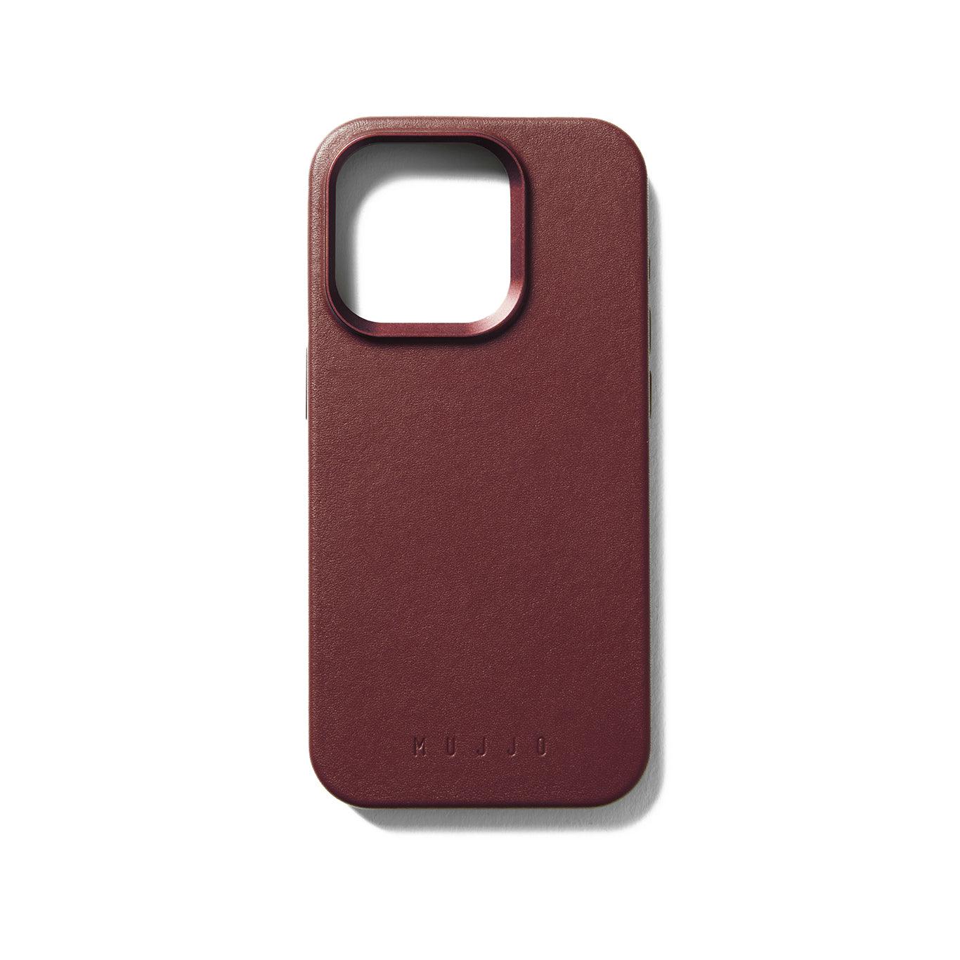 Mujjo Full Leather Case for iPhone 15 Pro, red