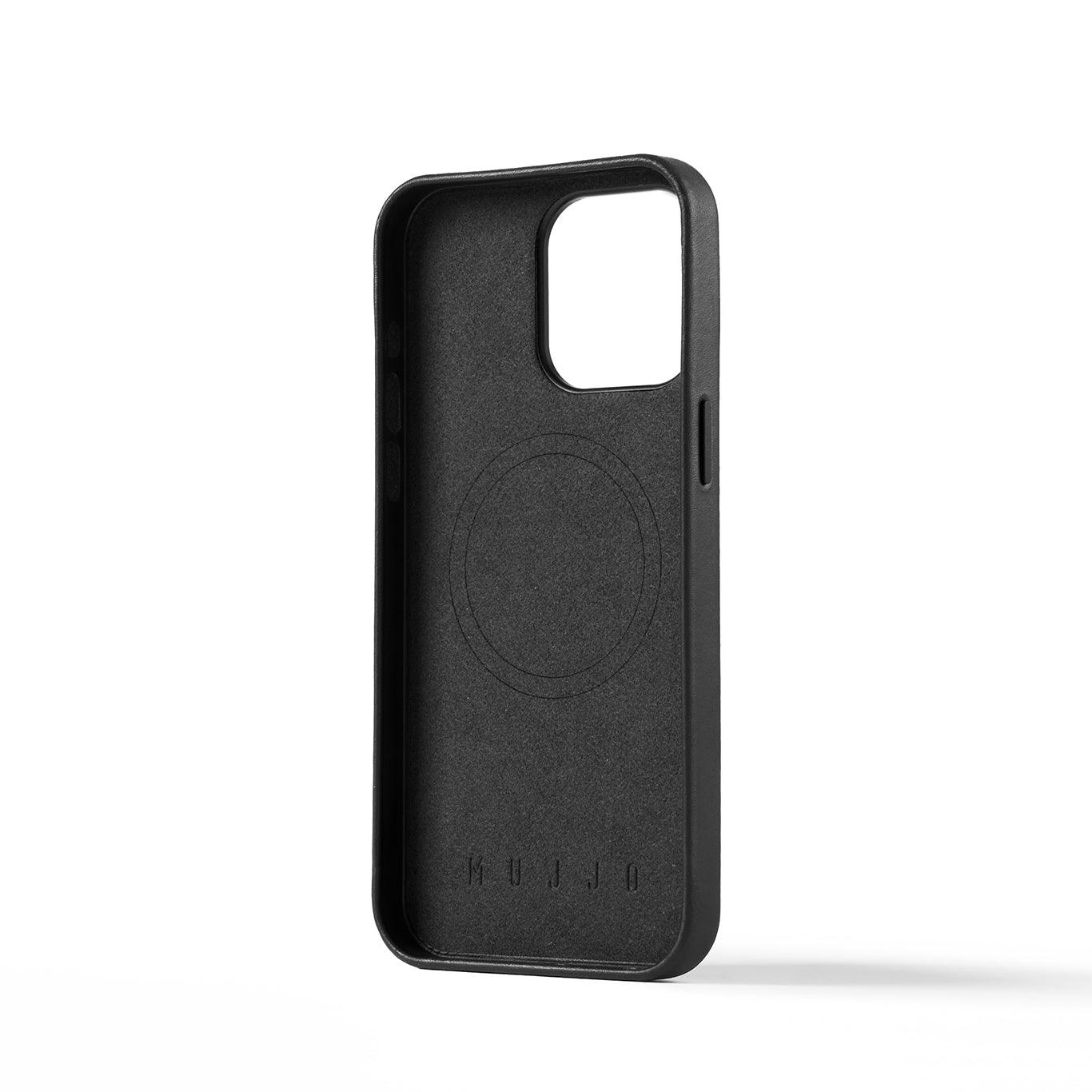 Mujjo Full Leather Case for iPhone 15 Pro Max, Black
