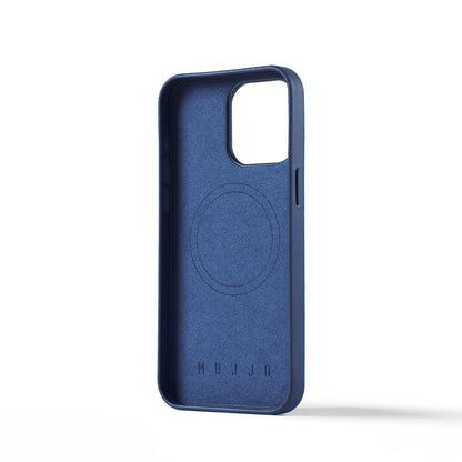 Mujjo Full Leather Case for iPhone 15 Pro Max, Monaco Blue