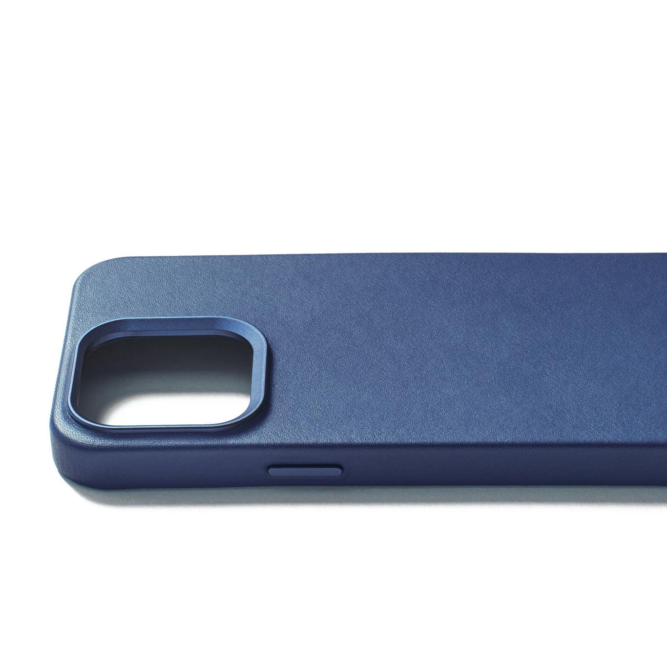 Mujjo Full Leather Case for iPhone 15 Pro Max, Monaco Blue