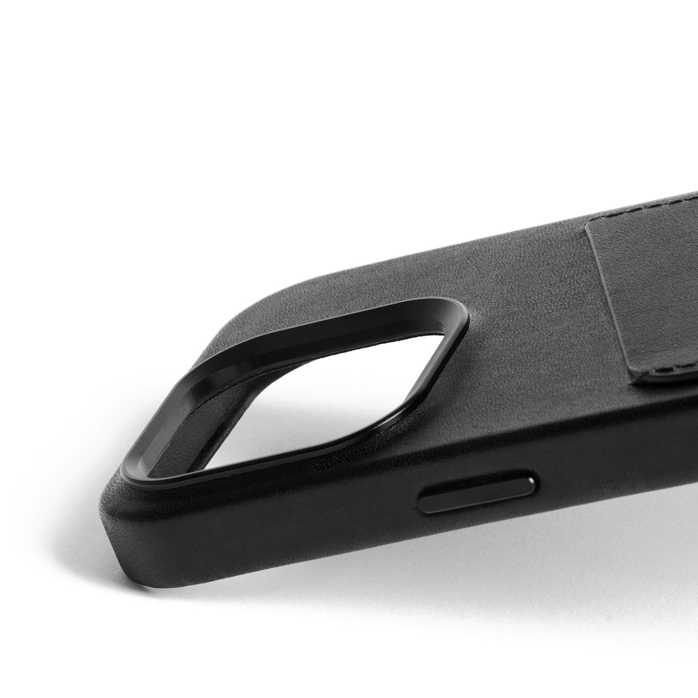 Mujjo Full Leather Wallet Case for iPhone 15 Pro, Black 