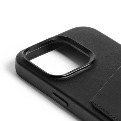 Mujjo Full Leather Wallet Case for iPhone 15 Pro, Black 