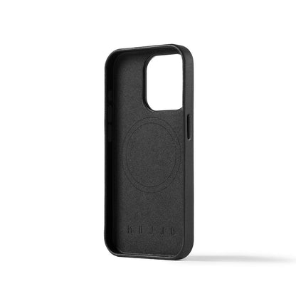Mujjo Full Leather Wallet Case for iPhone 15 Pro, Black 