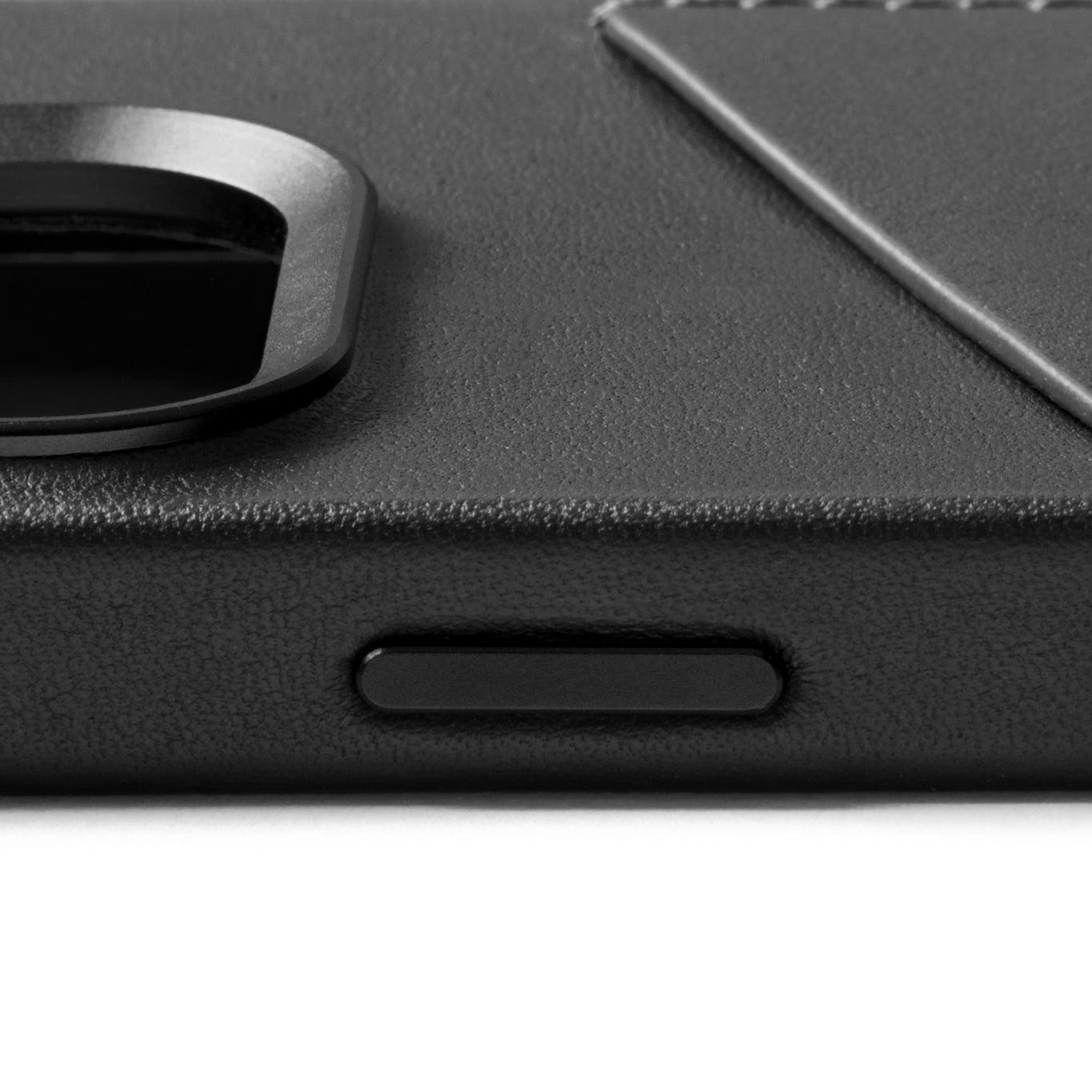 Mujjo Full Leather Wallet Case for iPhone 15 Pro, Black 