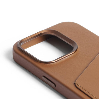Mujjo Full Leather Wallet Case for iPhone 15 Pro, Tan