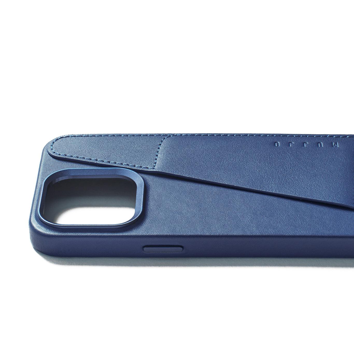 Mujjo Full Leather Wallet Case for iPhone 15 Pro Max, Monaco Blue   