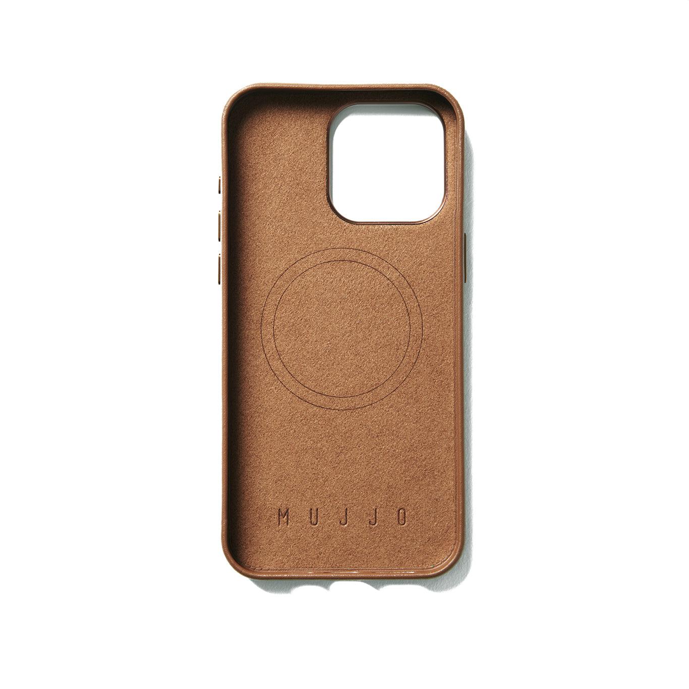 Mujjo Full Leather Wallet Case for iPhone 15 Pro Max, Tan