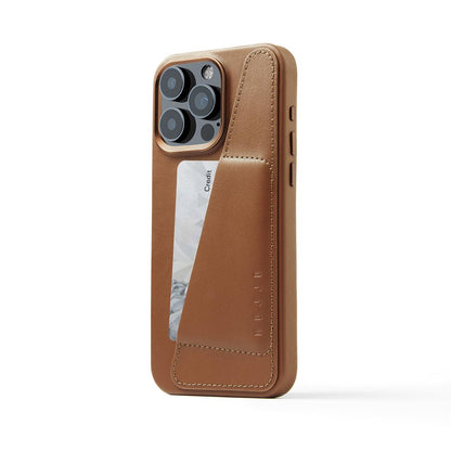 Mujjo Full Leather Wallet Case for iPhone 15 Pro Max, Tan