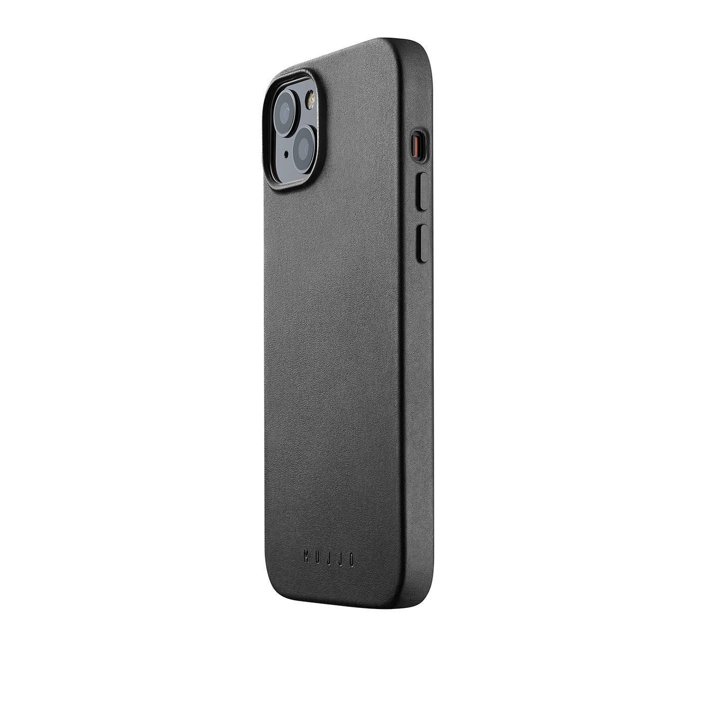 Mujjo Full Leather Case for iPhone 14 Plus, Black