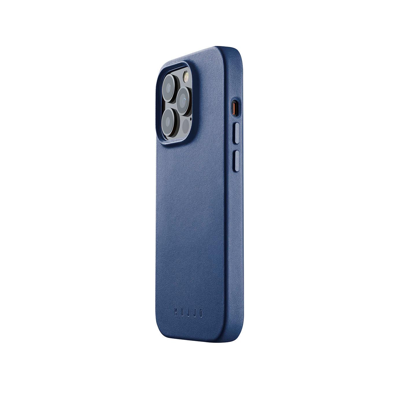 Mujjo FullLeather Case for iPhone14 Pro, Monaco Blue