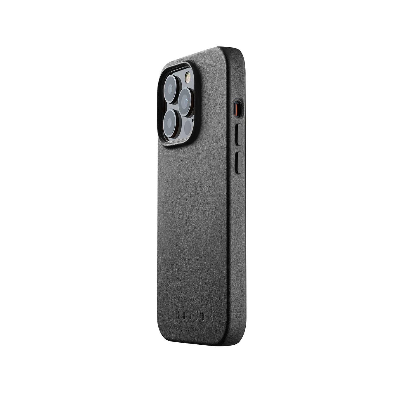 Mujjo Full Leather Case for iPhone 14 Pro, Black