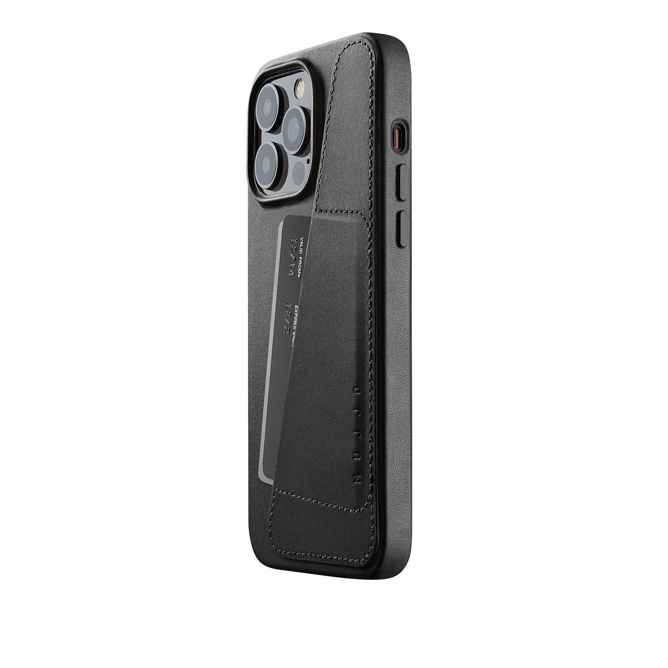 Mujjo Full Leather Wallet Case for iPhone 14 Pro Max, Black