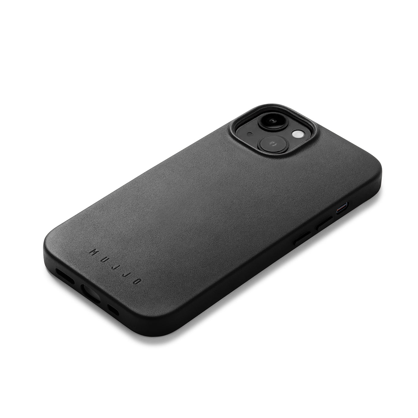 Mujjo Full Leather Case for iPhone 14, Black