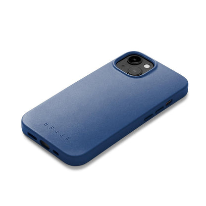 Mujjo Full Leather Case for iPhone 14, Monaco Blue