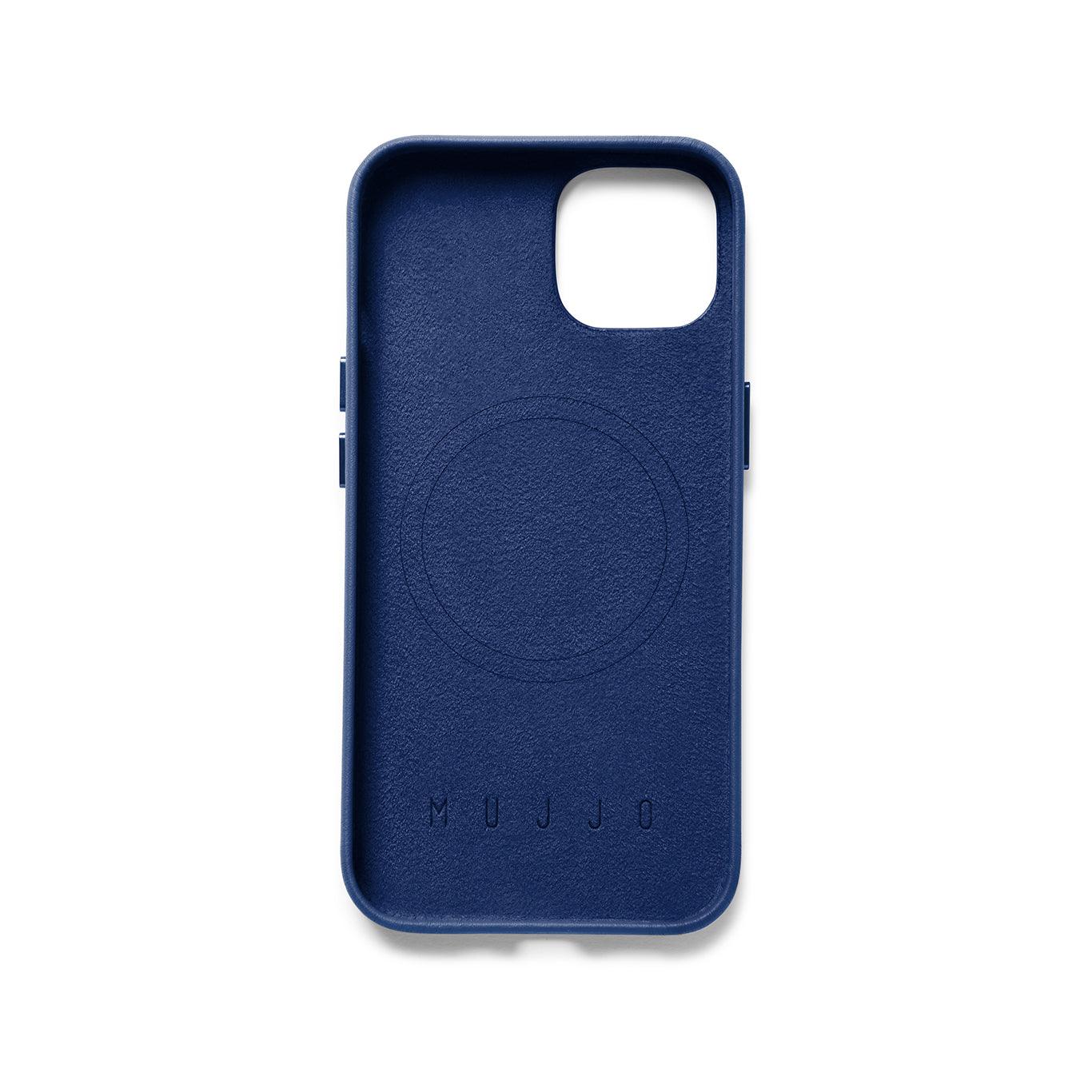 Mujjo Full Leather Case for iPhone 14, Monaco Blue