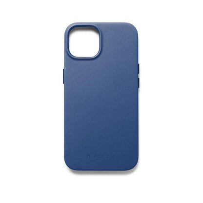 Mujjo Full Leather Case for iPhone 14, Monaco Blue