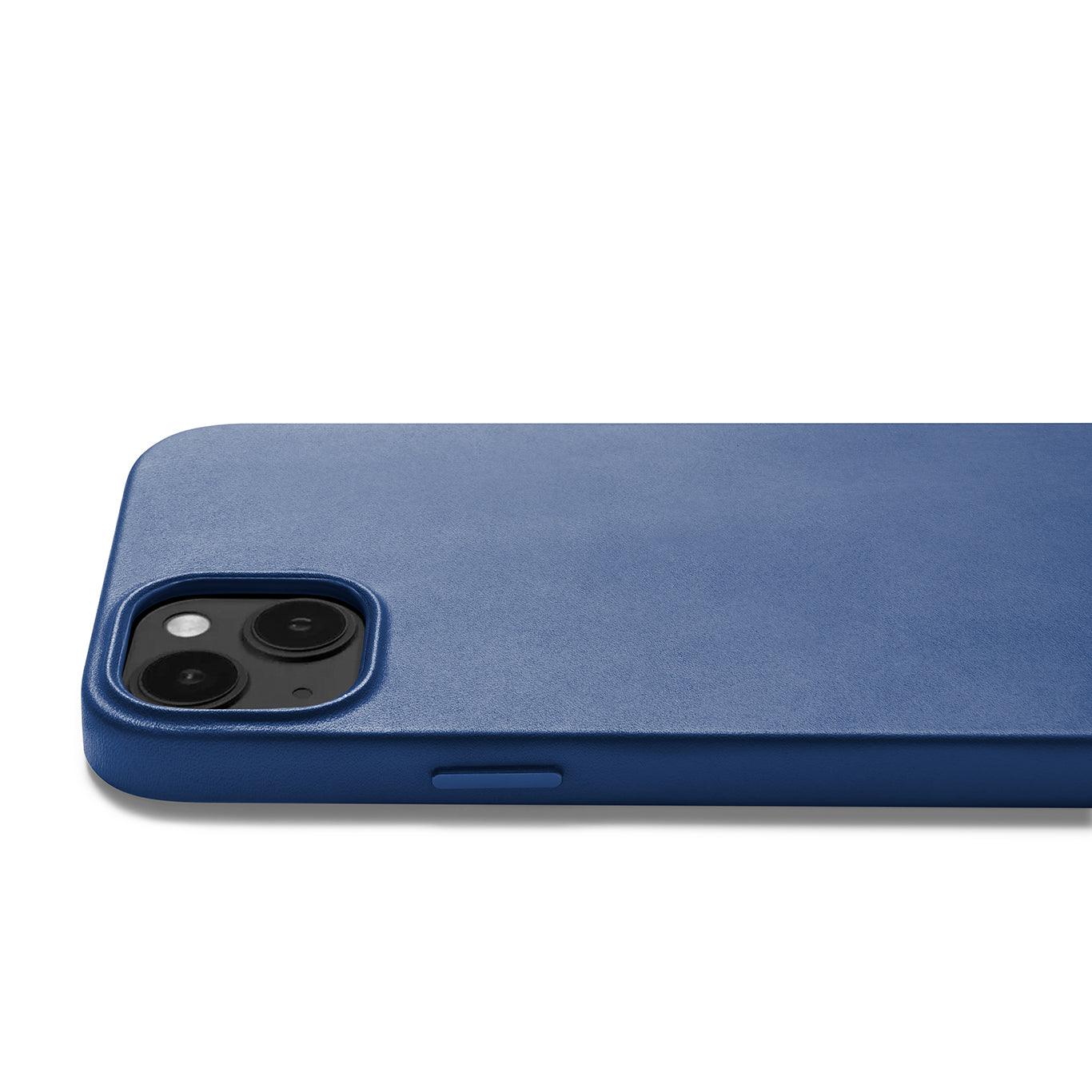 Mujjo Full Leather Case for iPhone 14 Plus, Monaco Blue