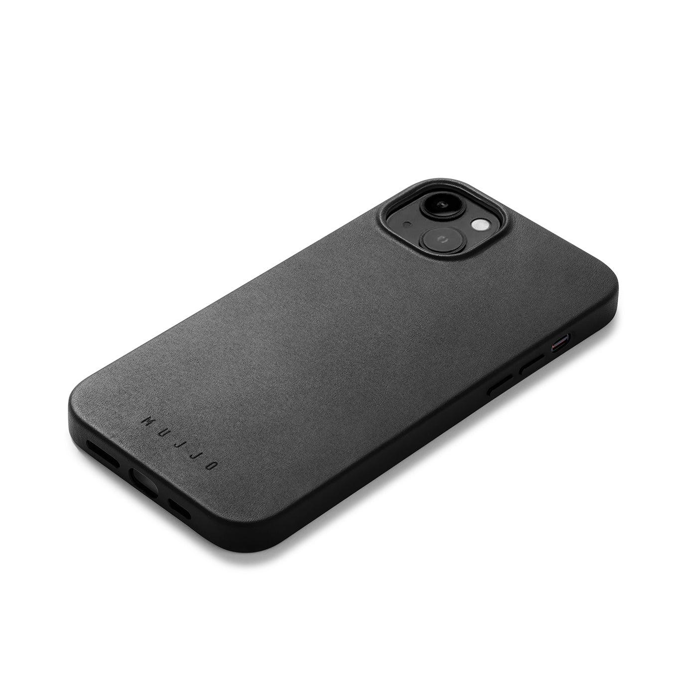 Mujjo Full Leather Case for iPhone 14 Plus, Black