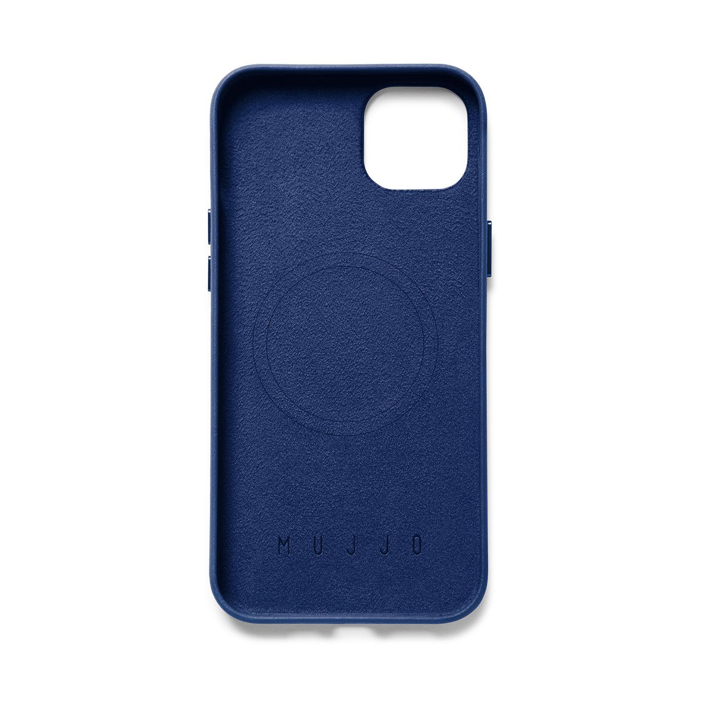 Mujjo Full Leather Case for iPhone 14 Plus, Monaco Blue