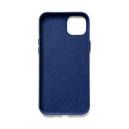 Mujjo Full Leather Case for iPhone 14 Plus, Monaco Blue