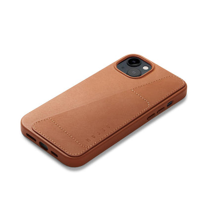 Mujjo Full Leather Wallet Case for iPhone 14 Plus, Tan