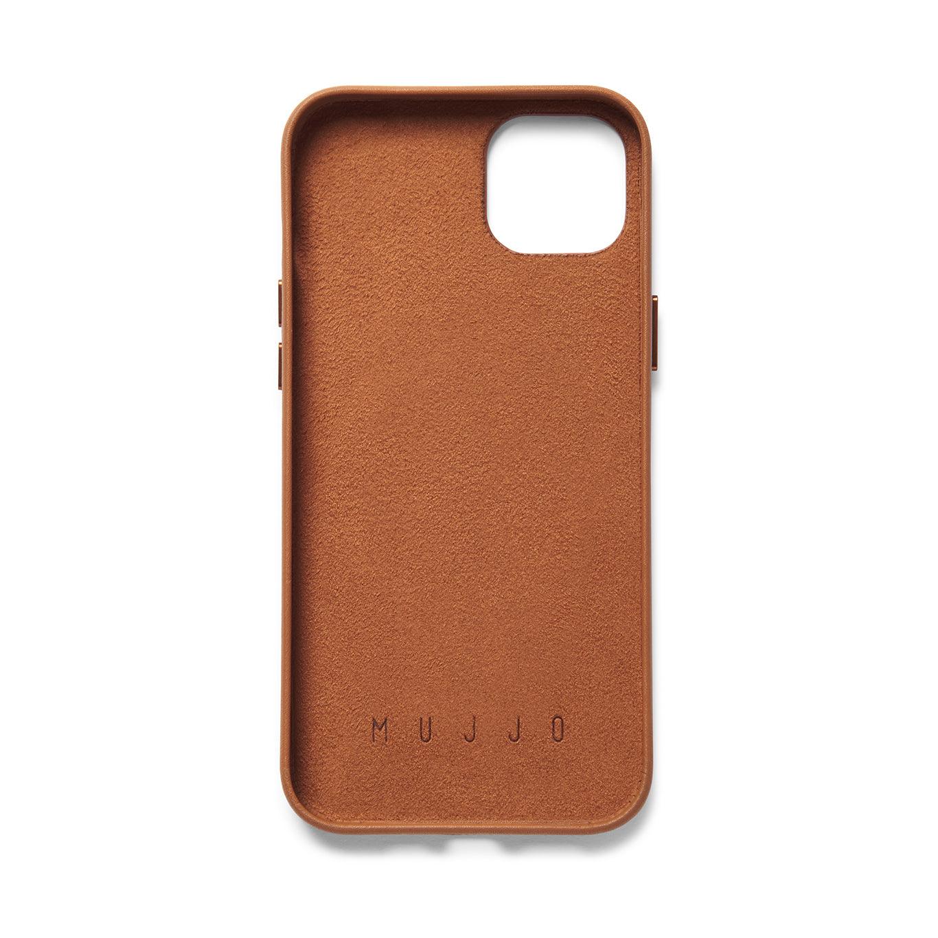 Mujjo Full Leather Wallet Case for iPhone 14 Plus, Tan