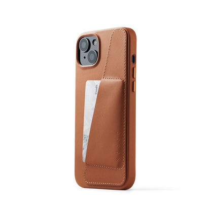 Mujjo Full Leather Wallet Case for iPhone 14 Plus, Tan