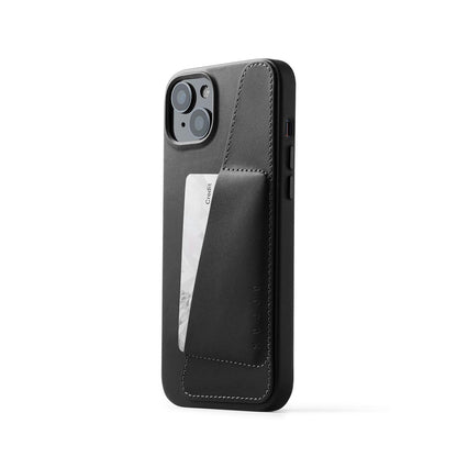 Mujjo Full Leather Wallet Case for iPhone 14 Plus, Black