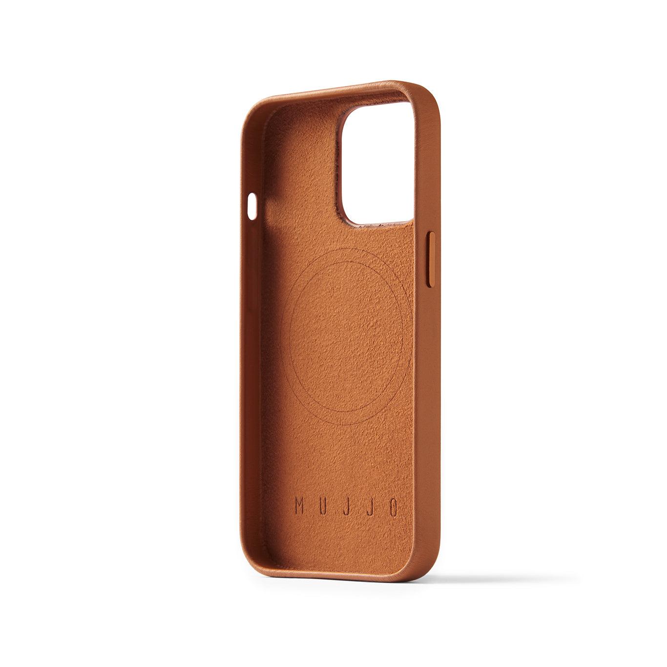 Mujjo Full Leather Wallet Case for iPhone 14 Pro, Tan