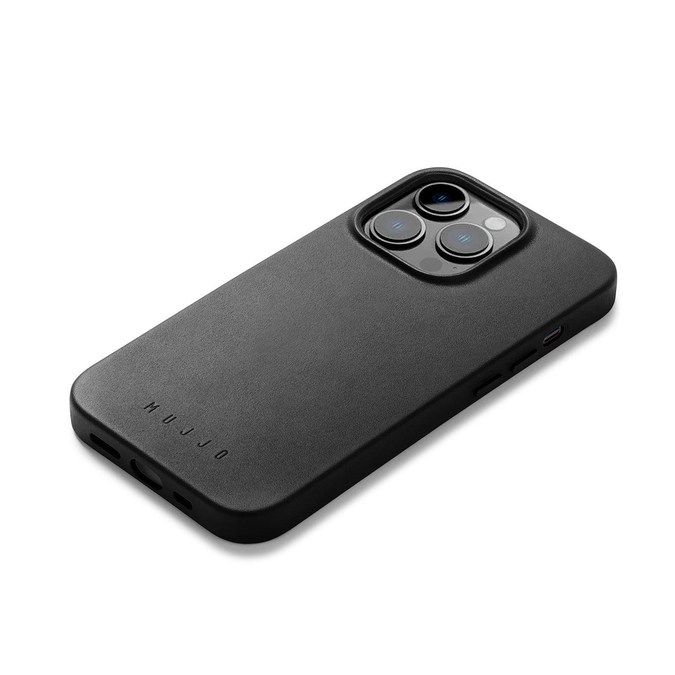 Mujjo Full Leather Case for iPhone 14 Pro, Black