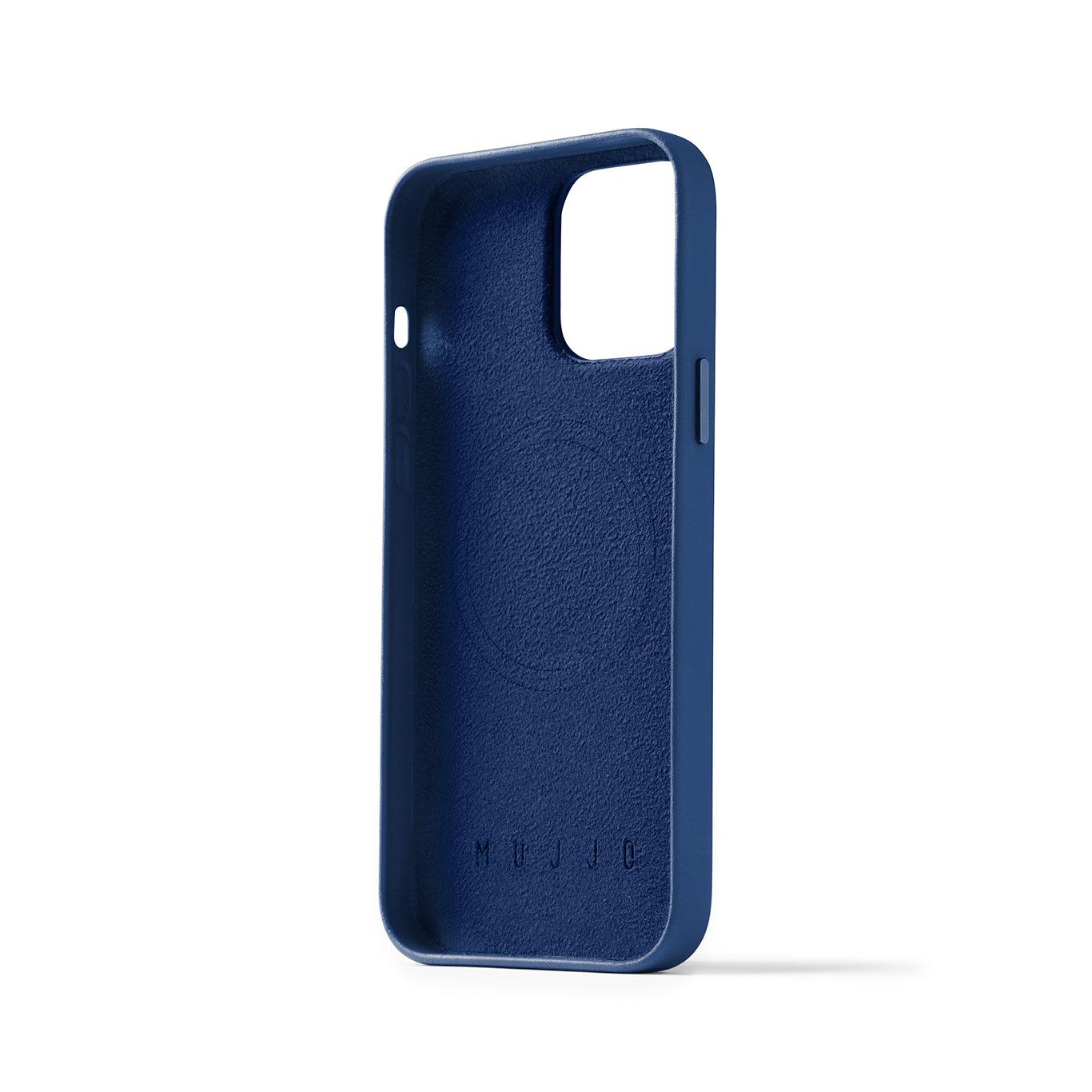 Mujjo Full Leather Case for iPhone 14 Pro Max, Monaco Blue