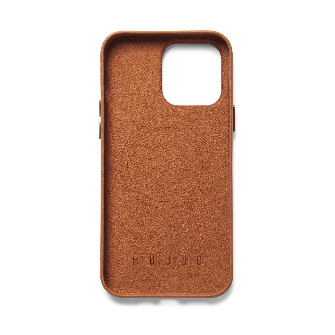 Mujjo Full Leather Wallet Case for iPhone 14 Pro Max, Tan
