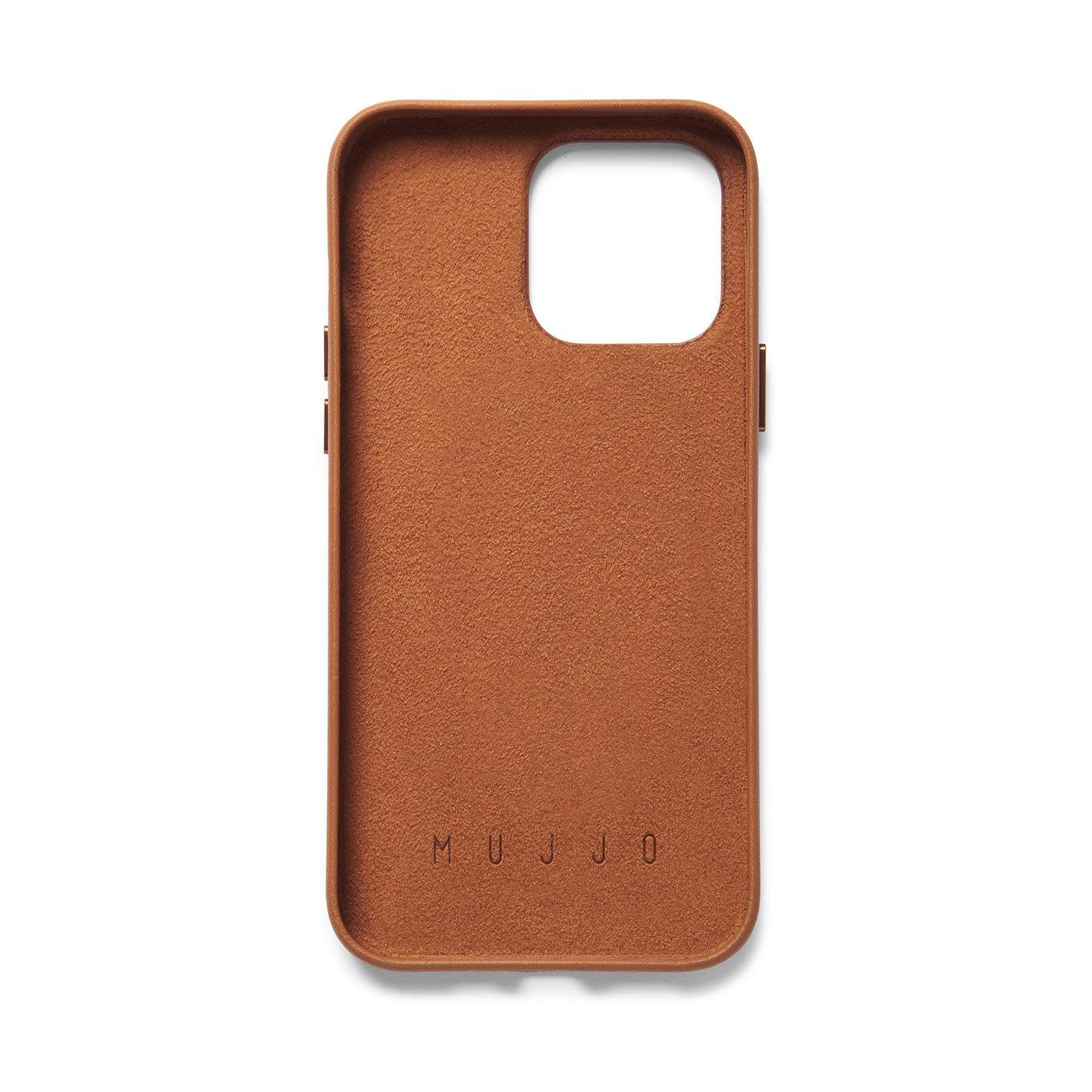 Mujjo Full Leather Wallet Case for iPhone 14 Pro Max, Tan