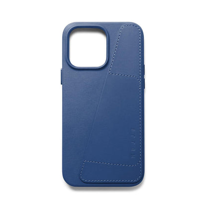 Mujjo Full Leather Wallet Case for iPhone 14 Pro Max, Monaco Blue