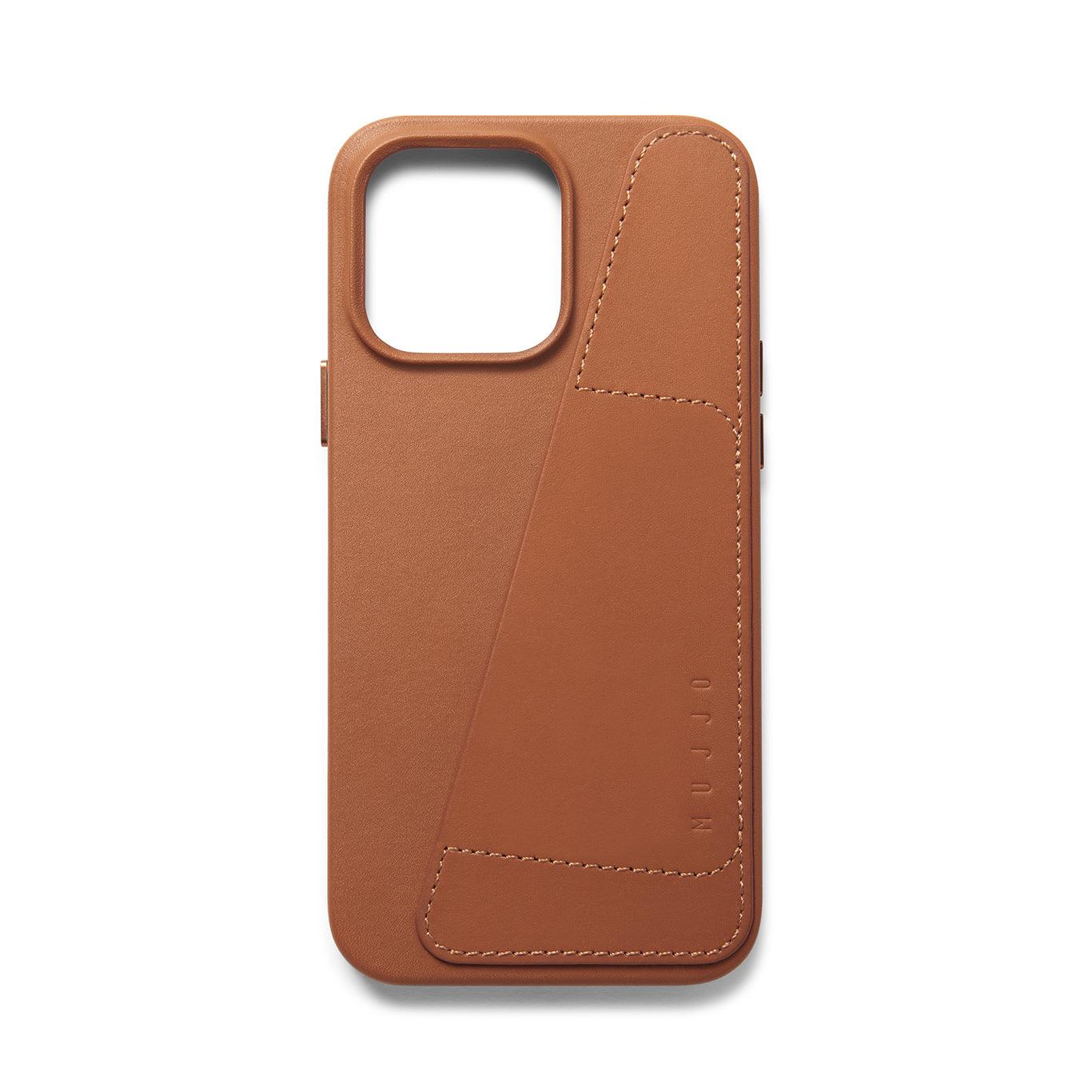 Mujjo Full Leather Wallet Case for iPhone 14 Pro Max, Tan