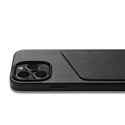 Mujjo Full Leather Wallet Case for iPhone 14 Pro, Black, side button