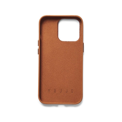 Mujjo Full Leather Wallet Case for iPhone 14 Pro, Tan