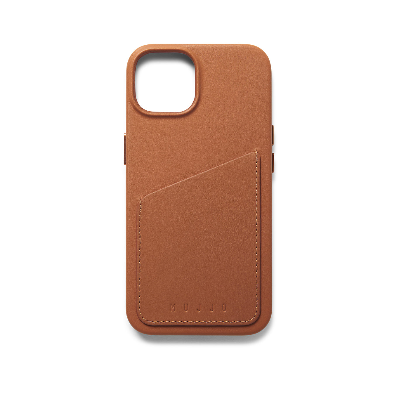 Mujjo Full Leather Wallet Case for iPhone 14, Tan