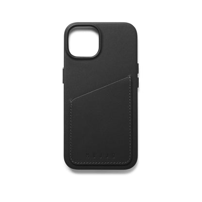 Mujjo Full Leather Wallet Case for iPhone 14, Black
