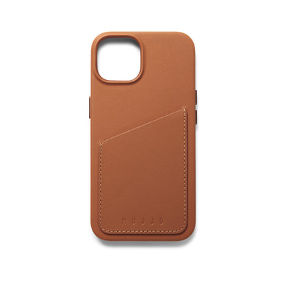 Mujjo Full Leather Wallet Case for iPhone 14, Tan