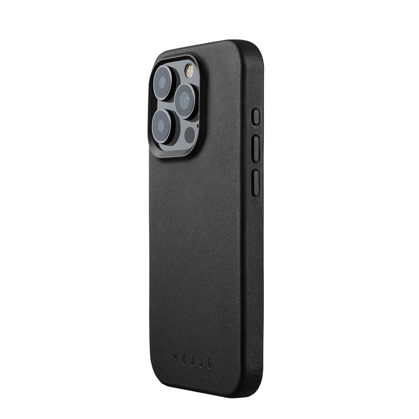 Mujjo Leather Case for iPhone 15 Pro, Black